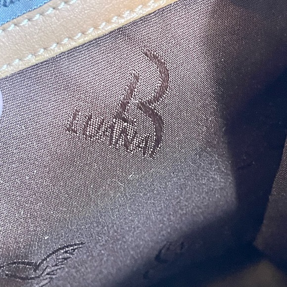 Vintage Luana Women's Brown Wide Open Top Zip Leather Tote Shoulder Bag - Picture 3 of 16